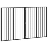 Cancello per cani 2 pcs Nero 80 x 100 cm Acciaio zincato