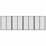 Cancello per cani 4 pcs Nero 80 x 100 cm Acciaio zincato