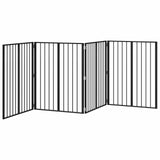Cancello per cani 4 pcs Nero 80 x 100 cm Acciaio zincato