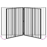 Cancello per cani 4 pcs Nero 80 x 100 cm Acciaio zincato