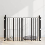 Cancello per cani 4 pcs Nero 60 x 80 cm Acciaio zincato