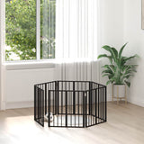 Cancello per cani 6 pcs Nero 60 x 60 cm Acciaio zincato