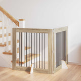 Cancello per cani con supporti 2 pcs Rovere Sonoma 100 x 100 cm