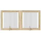 Cancello per cani pieghevole con supporti 2 pcs Rovere Sonoma