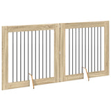 Cancello per cani pieghevole con supporti 2 pcs Rovere Sonoma