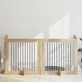 Cancello per cani pieghevole con supporti 4 pcs Rovere Sonoma