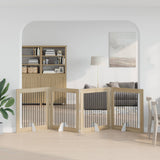 Cancello per cani pieghevole con supporti 4 pcs Rovere Sonoma