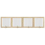 Cancello per cani con supporti 4 pcs Rovere Sonoma 100 x 100 cm