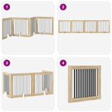 Cancello per cani pieghevole con supporti 4 pcs Rovere Sonoma