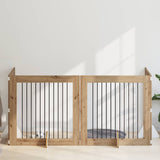 Cancello per cani con supporti 4 pcs Rovere Artigianale