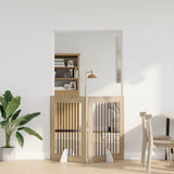 Cancello per cani pieghevole con supporti 2 pcs Rovere Sonoma