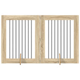 Cancello per cani con supporti 2 pcs Rovere Sonoma 80 x 100 cm