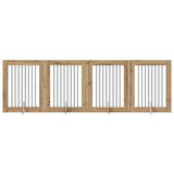 Cancello per cani con supporti 4 pcs Rovere Artigianale