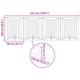 Cancello per cani pieghevole con supporti 4 pcs 321 cm