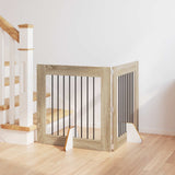 Cancello per cani pieghevole con supporti 2 pcs Rovere Sonoma