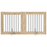 Cancello per cani pieghevole con supporti 2 pcs Rovere Sonoma