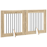 Cancello per cani pieghevole con supporti 2 pcs Rovere Sonoma