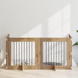 Cancello per cani con supporti 4 pcs Rovere Artigianale