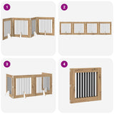 Cancello per cani pieghevole con supporti 4 pcs 321 cm