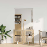 Cancello per cani pieghevole con supporti 2 pcs Rovere Sonoma
