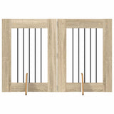Cancello per cani pieghevole con supporti 2 pcs Rovere Sonoma