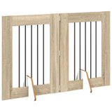 Cancello per cani pieghevole con supporti 2 pcs Rovere Sonoma