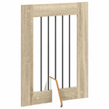 Cancello per cani con supporti 2 pcs Rovere Sonoma 60 x 80 cm