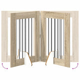 Cancello per cani con supporti 2 pcs Rovere Sonoma 60 x 80 cm