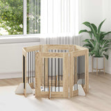 Cancello per cani con supporti 6 pcs Rovere Sonoma 60 x 80 cm