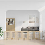 Cancello per cani con supporti 6 pcs Rovere Sonoma 60 x 80 cm