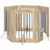 Cancello per cani pieghevole con supporti 6 pcs Rovere Sonoma