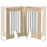 Cancello per cani pieghevole con supporti 6 pcs Rovere Sonoma