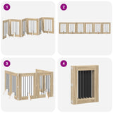 Cancello per cani pieghevole con supporti 6 pcs Rovere Sonoma