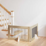 Cancello per cani pieghevole con supporti 2 pcs Rovere Sonoma