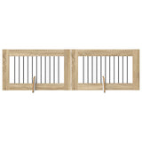 Cancello per cani con supporti 2 pcs Rovere Sonoma 100 x 60 cm