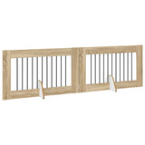 Cancello per cani con supporti 2 pcs Rovere Sonoma 100 x 60 cm