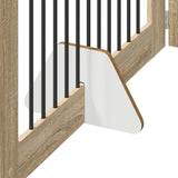 Cancello per cani con supporti 4 pcs Rovere Sonoma 100 x 60 cm