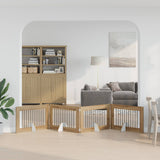 Cancello per cani con supporti 4 pcs Rovere Artigianale