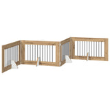 Cancello per cani con supporti 4 pcs Rovere Artigianale