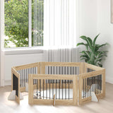 Cancello per cani pieghevole con supporti 6 pcs Rovere Sonoma