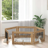 Cancello per cani con supporti 6 pcs Rovere Artigianale