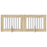 Cancello per cani con supporti 2 pcs Rovere Sonoma 80 x 60 cm