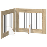 Cancello per cani pieghevole con supporti 2 pcs Rovere Sonoma