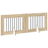 Cancello per cani pieghevole con supporti 2 pcs Rovere Sonoma