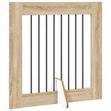 Cancello per cani con supporti 2 pcs Rovere Sonoma 80 x 60 cm