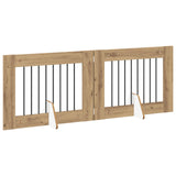 Cancello per cani pieghevole con supporti 2 pcs 160,5 cm