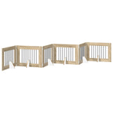 Cancello per cani con supporti 6 pcs Rovere Sonoma 80 x 60 cm