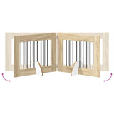 Cancello per cani con supporti 6 pcs Rovere Sonoma 80 x 60 cm