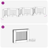 Cancello per cani con supporti 6 pcs Rovere Sonoma 80 x 60 cm