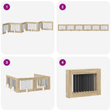 Cancello per cani pieghevole con supporti 6 pcs Rovere Sonoma